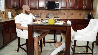 Sky Pierce gives sneakily blowjob under the table