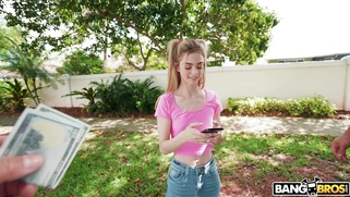 Molly Little is getting picked up outdoors