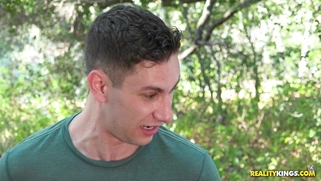 Cassidy Banks starts sucking long hard cock in her tent