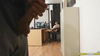 Cassidy Banks gets caught finger fucking her beaver by her boss