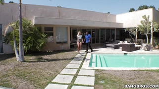 Candice Dare seducing the customer with her juicy ass