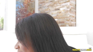 Brittney White whips out her huge chocolate natural boobs