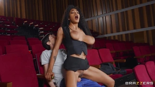 Ebony Tina Fire anally rides hard white cock