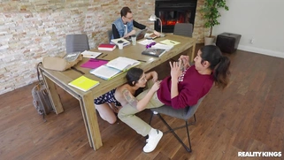 Jasmine Wilde is sucking cock under the desk