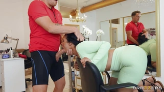 Lauren Pixie gets her face fucked by Kyle Mason