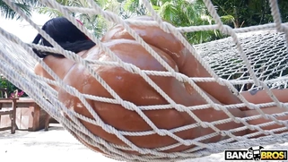 Jordyn Falls shows off her amazing big ass outdoors