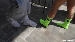 Susie Stellar gives masterful blowjob to Jmac outdoors