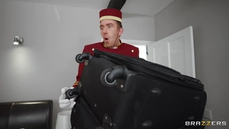 Busty mom Amber Jayne rides the dildo as Danny D spies on her