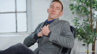 Scarlett Jones is sucking Danny D's big cock on the desk