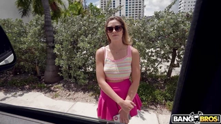 River Lynn is getting picked up outdoors