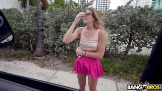 River Lynn is getting picked up outdoors