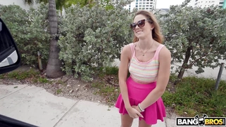 River Lynn is getting picked up outdoors