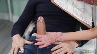 Dr. Marina Maya is sucking Danny D's huge cock