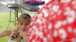 Aria Banks and Mia Molotov have fun with the dildo