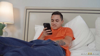 Uptown Jenny is masturbating spying on jerking Juan Loco