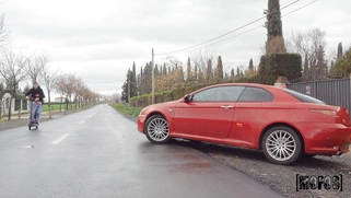 Megan Fiore is jerking Jordi's cock outdoors