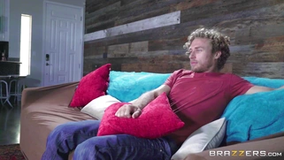 Ariana Marie almost caught by her husband while sucking his friend's cock