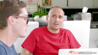 Alexis Adams sucks hard cock while her boyfriend is busy with VR