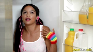 Sean found a pleasant surprise, Maya Bijou, in his fridge