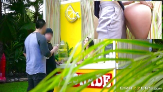 Kristina Rose has anal sex while selling lemonade