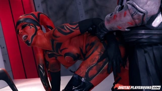 Big breasted tattoed slut Kleio Valentien fucked standing up