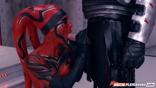 Salacious Kleio Valentien on her knees sucking hard cock