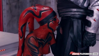 Salacious Kleio Valentien on her knees sucking hard cock