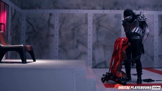 Salacious Kleio Valentien on her knees sucking hard cock