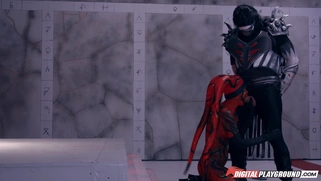 Salacious Kleio Valentien on her knees sucking hard cock