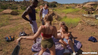 Angel Youngs, Nikki Sweet and Jesse Pony suck cocks outdoors