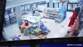 Jordyn Falls is licking Gaby Ortega's pussy in the store