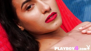 Beautiful teen with perfect big tits Megan Blake posing in hot lingerie