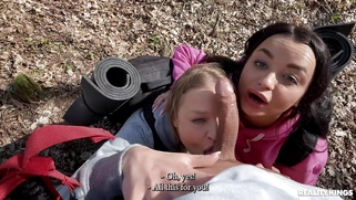 Daphne Klyde and Alexa Flexy are sucking cock in POV