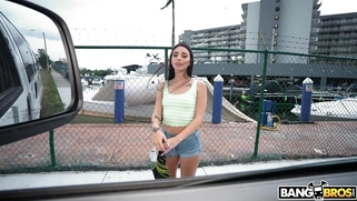 Gianna Ivy is getting picked up outdoors