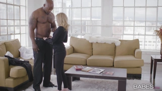 Angel Smalls on her knees gets face fucked by Nat Turnher