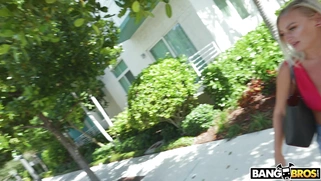 Elana Bunnz is getting picked up outdoors