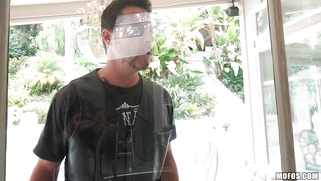 Cindy Starfall gets caught by her husband, taking facial cumshot