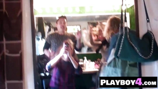 Sexy small tits blonde MILF revealed hot body during passion posing action