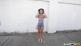 Dani Diaz is getting picked up outdoors