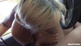 Chloe Surreal is sucking black dick in the car