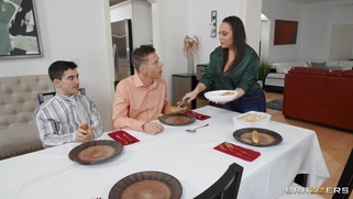 Ryan Reid is sucking two cocks under the table