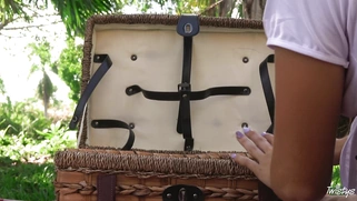 Tucker Stevens in high heels gets her pussy licked outdoors