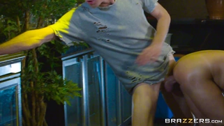 Cathy Heaven and Danny D have a sneaky anal fuck right in front of their boss