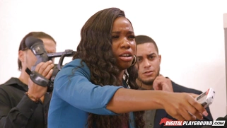 President No Drama gets sucked by the daughter of his lead rival, Christie Stevens