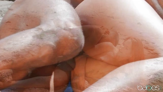 Gala Brown got massive jizz load on her fucked pussy