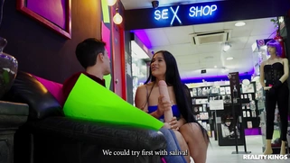 Alexis Doll is fucking her ass with giant dildo