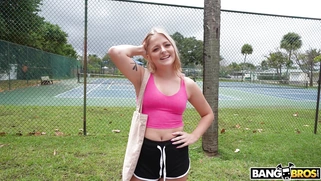 Jill Taylor is getting picked up outdoors