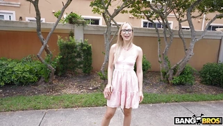 Stella Chiyoki gets picked up outdoors