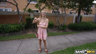 Stella Chiyoki gets picked up outdoors