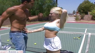 Kagney Linn Karter is sucking Karlo Karrera's big cock